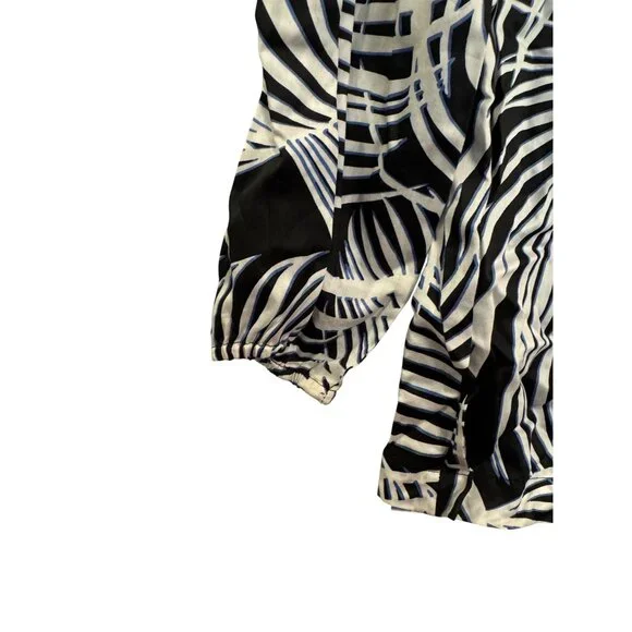Josephine Indigo Girl Womens Top Size 6 Black/White Leaf Print 3/4 Sleeves Cotto - Picture 6 of 6